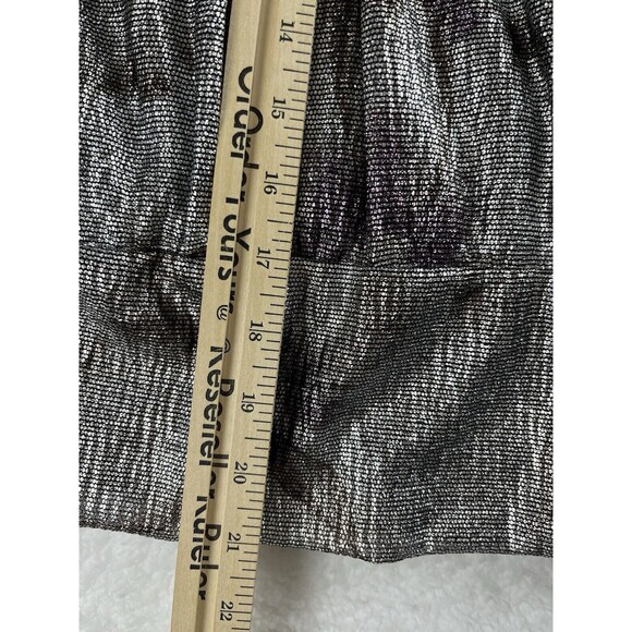 Anthropologie Maison De Amelie Top Womens L Shimmer Silver Puff Long Sleeve Chic - Picture 8 of 8
